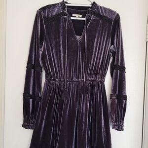 Kate And Sam Crushed Velvet Dress Womens S Gray Tiered Elegant